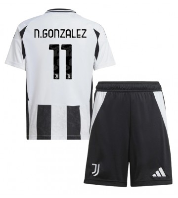 Juventus Nicolas Gonzalez #11 Primera Equipación Niños 2024-25 Manga Corta (+ Pantalones cortos)